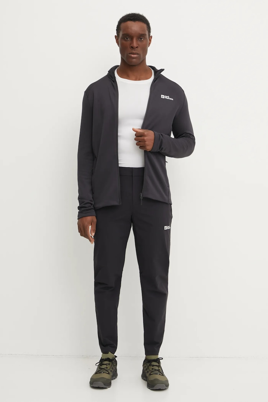 Спортивная кофта Jack Wolfskin Kolbenberg цвет серый однотонная A63964 Спортивная кофта Jack Wolfskin Kolbenberg цвет серый однотонная A63964