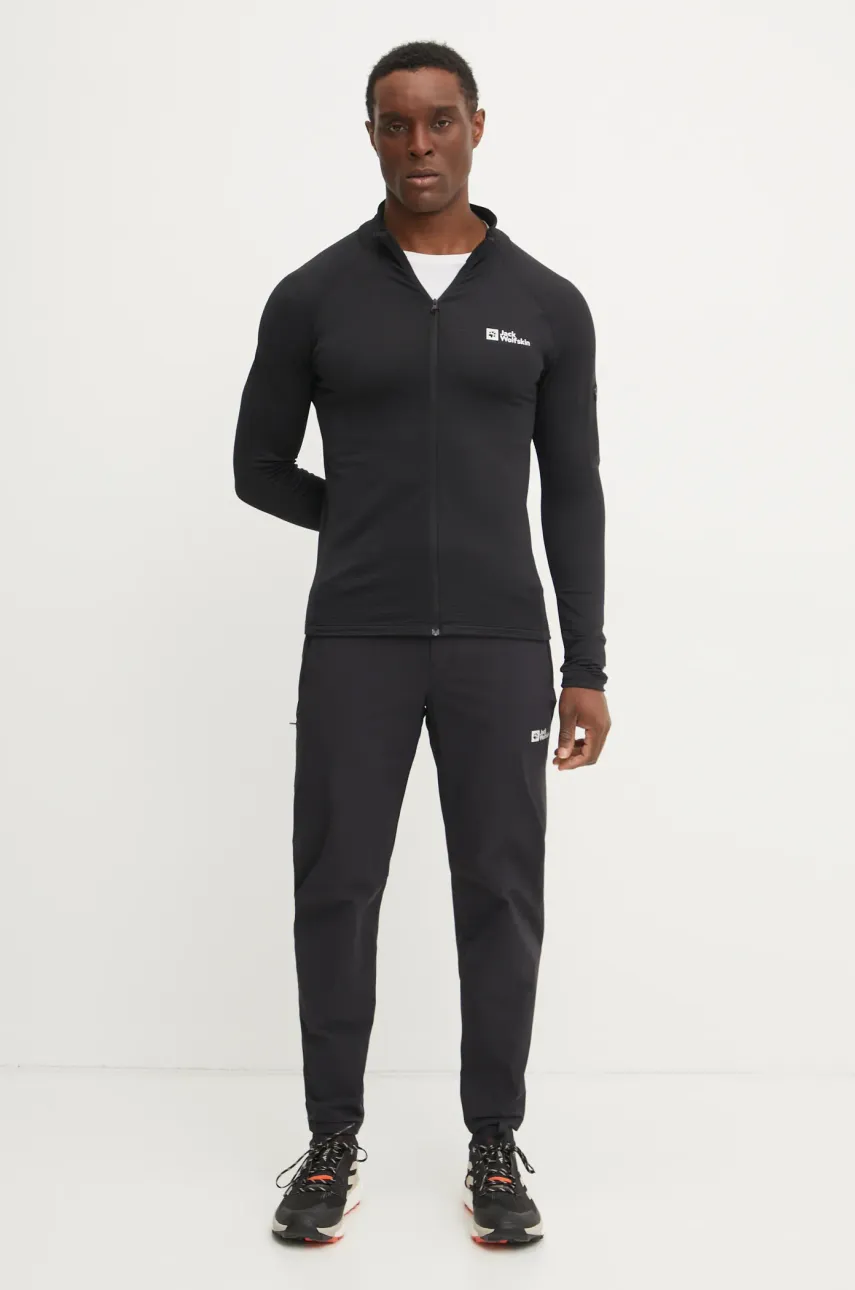 Спортивная кофта Jack Wolfskin Prelight цвет чёрный однотонная A63789 Спортивная кофта Jack Wolfskin Prelight цвет чёрный однотонная A63789
