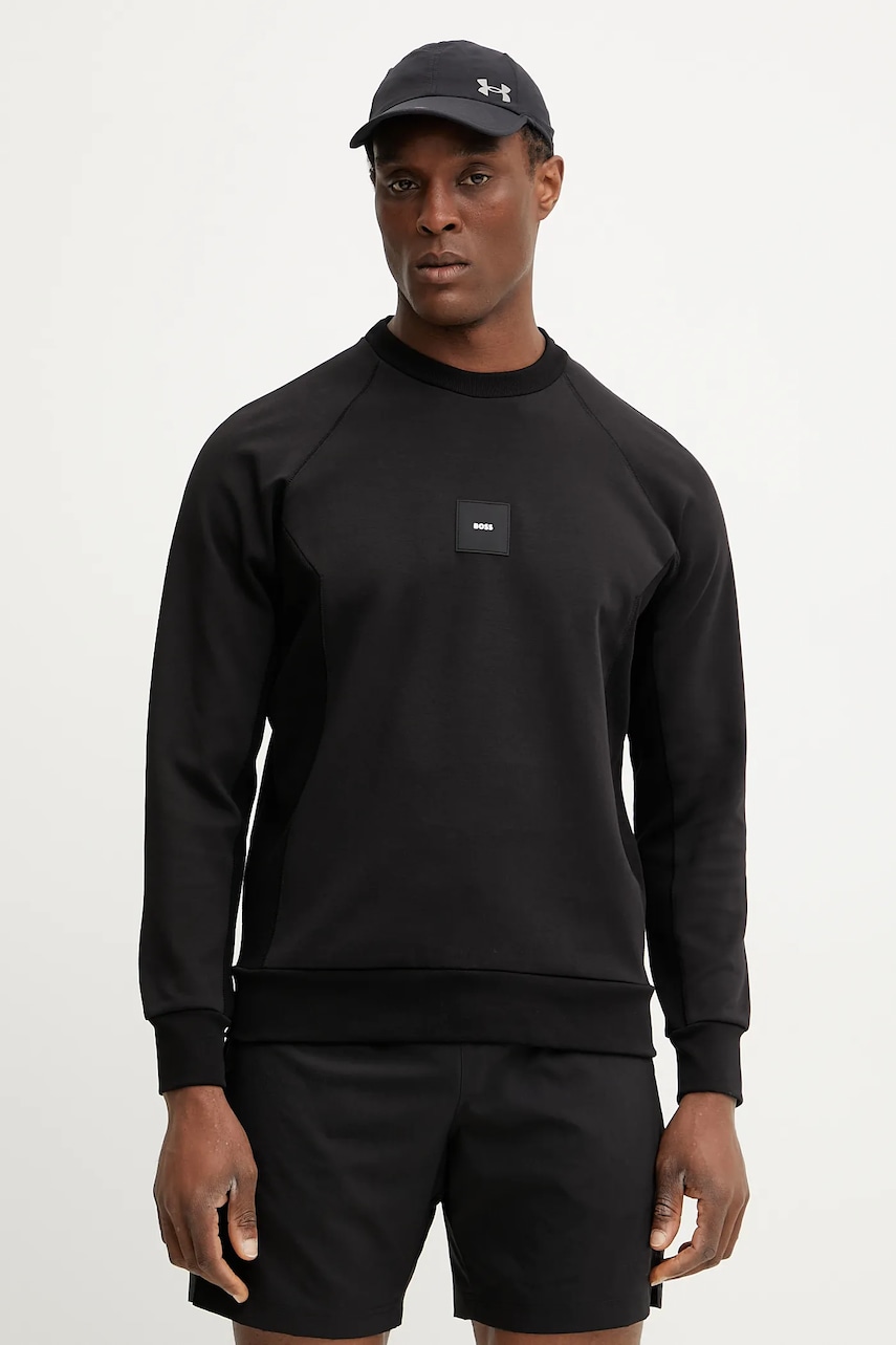 BOSS Green bluza barbati, culoarea negru, neted, 50537214