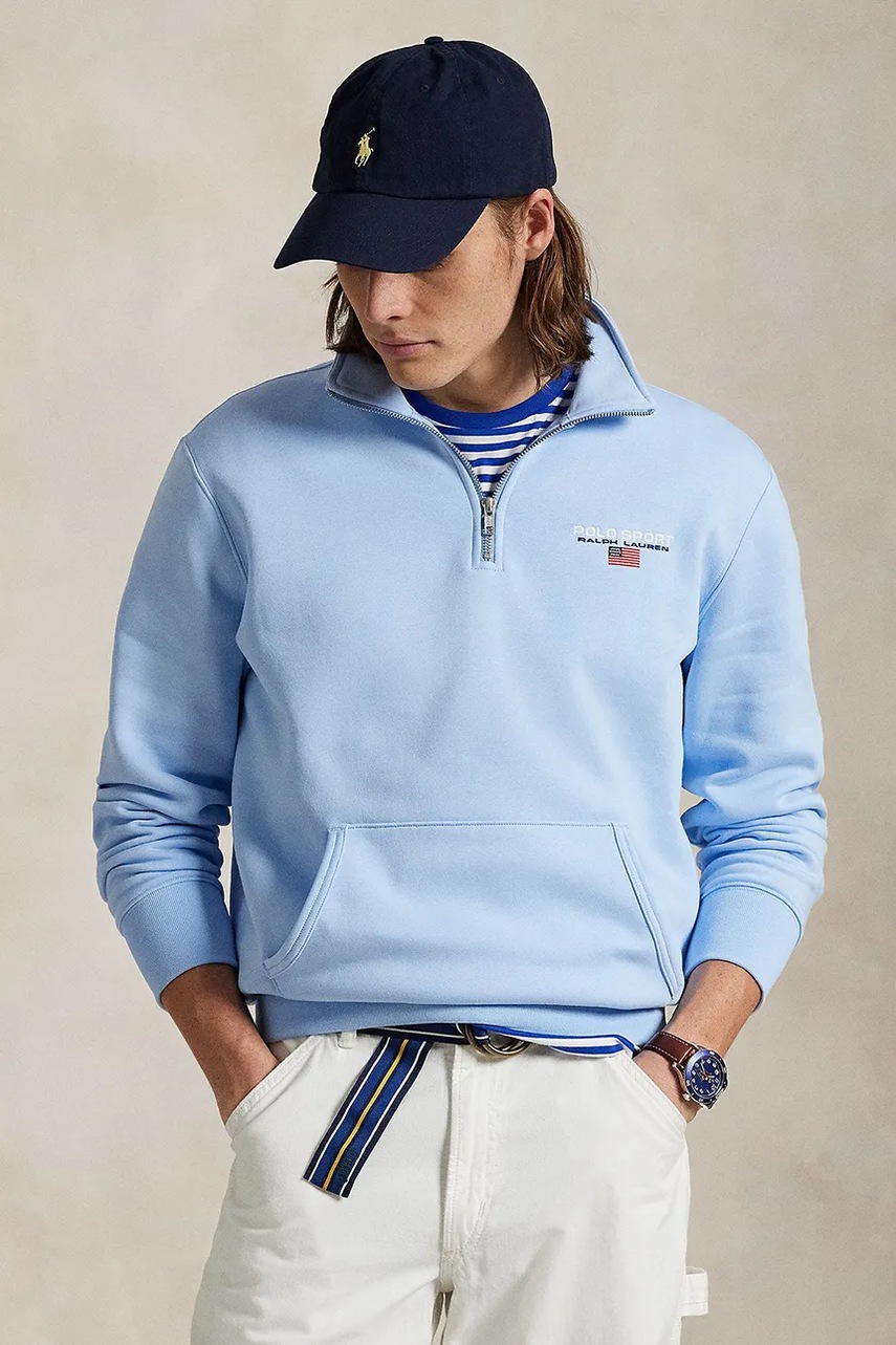 

Суичър Polo Ralph Lauren в синьо с изчистен дизайн 710969033, Син