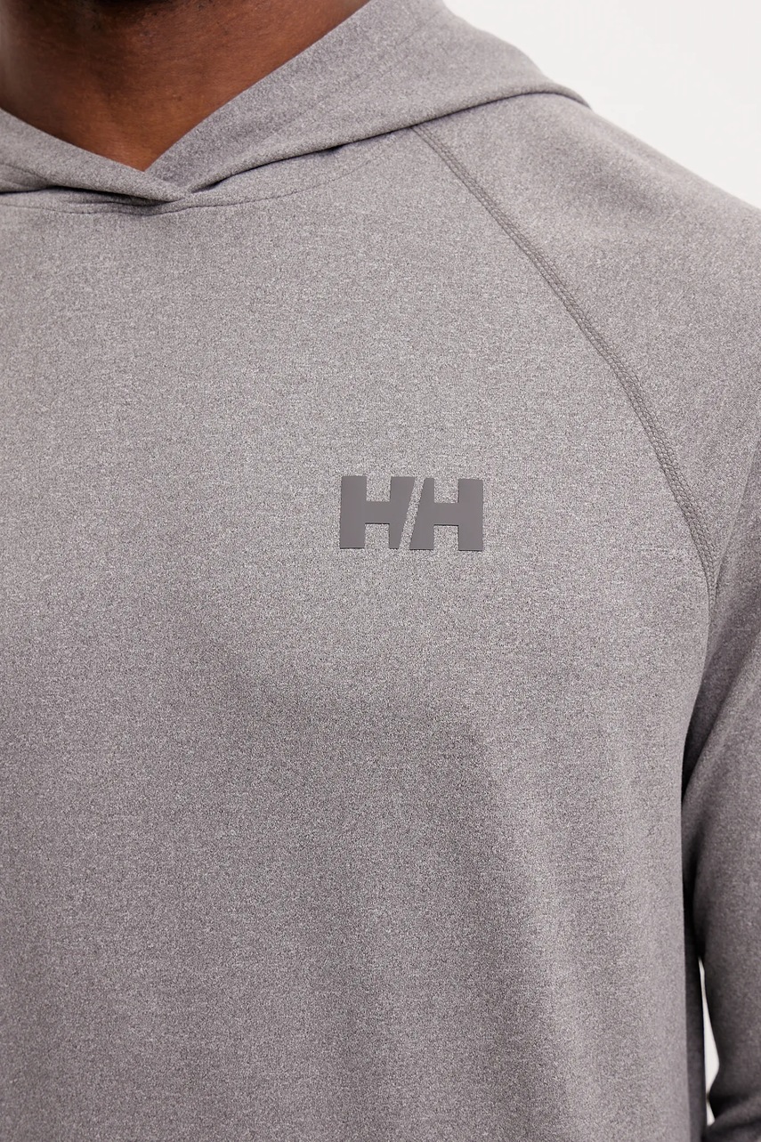 Αθλητική μπλούζα Helly Hansen Tyri χρώμα: γκρι, με κουκούλα, 63399 φωτογραφία