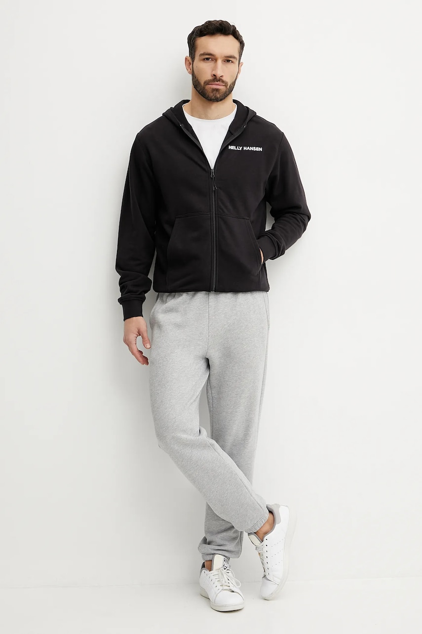 Кофта Helly Hansen CORE мужская цвет чёрный с капюшоном с аппликацией 53059 Кофта Helly Hansen CORE мужская цвет чёрный с капюшоном с аппликацией 53059