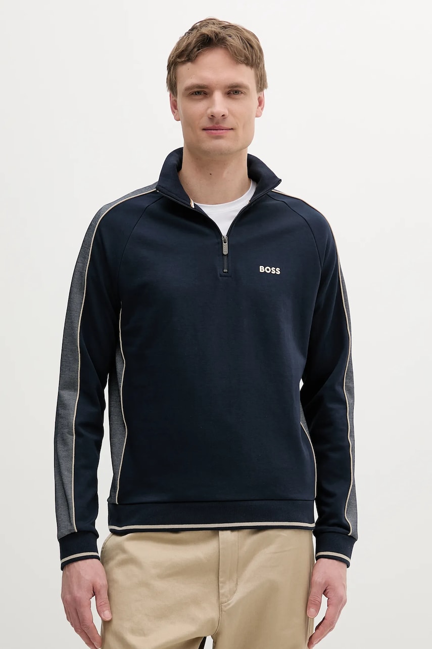 BOSS bluză lounge culoarea bleumain, neted, 50540785