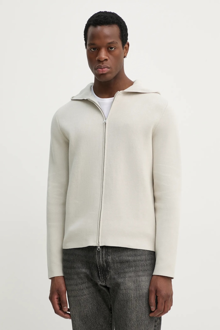 Samsoe Samsoe cardigan SANIKLAS barbati, culoarea gri, M25100001 Samsoe Samsoe cardigan SANIKLAS barbati, culoarea gri, M25100001