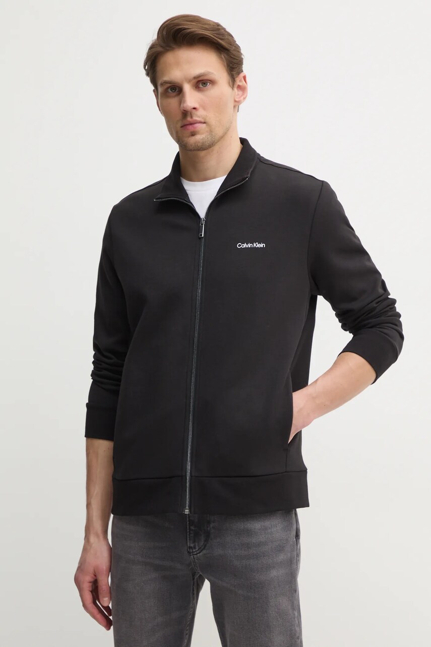 Levně Mikina Calvin Klein pánská, černá barva, hladká, K10K114487