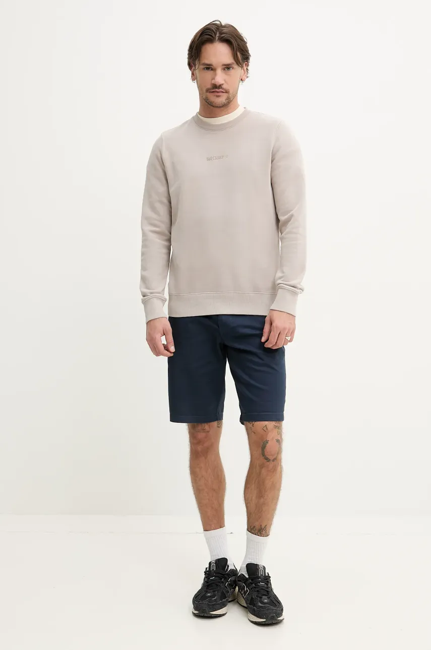Кофта Superdry мужская цвет бежевый с аппликацией M2014007A-1PC Кофта Superdry мужская цвет бежевый с аппликацией M2014007A-1PC