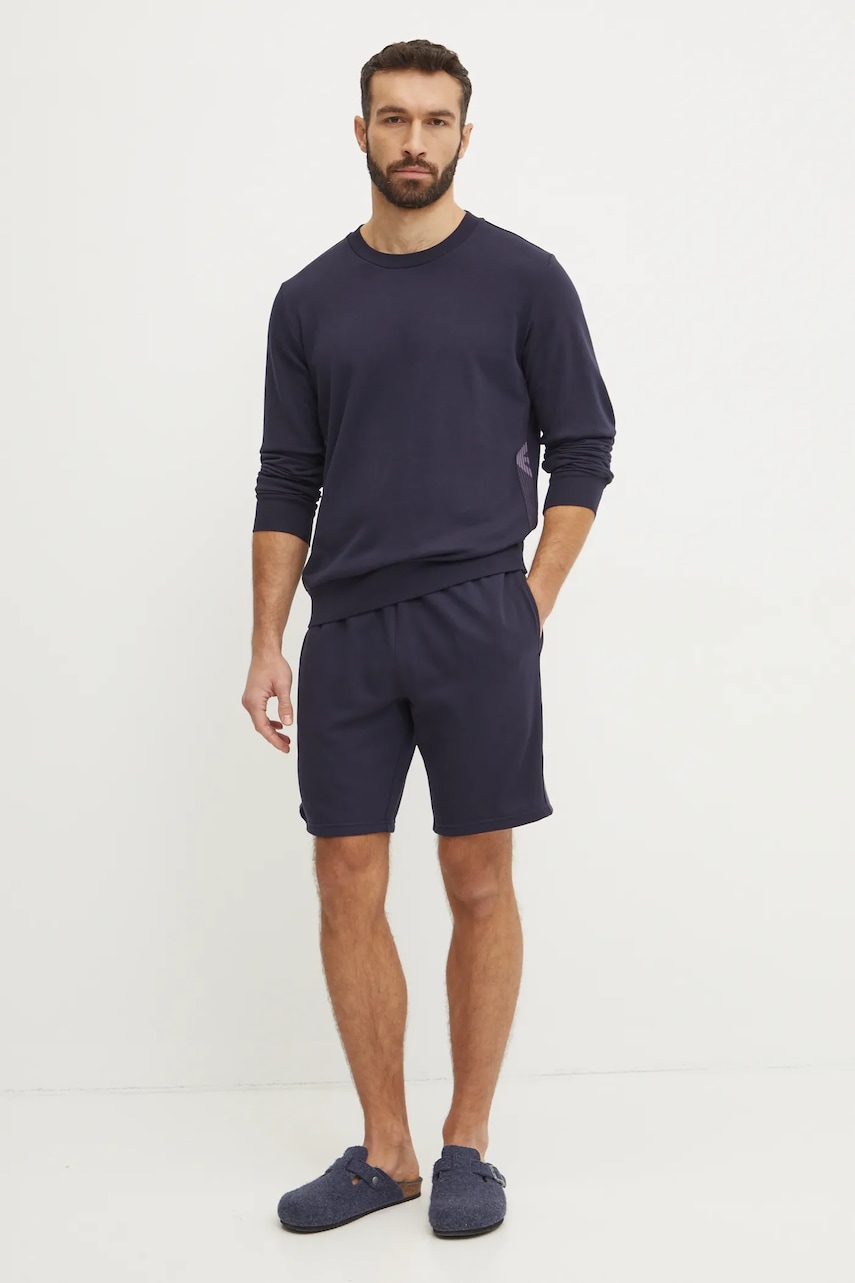 Кофта лаунж Emporio Armani Underwear цвет синий с аппликацией EM000520 AF10781 Кофта лаунж Emporio Armani Underwear цвет синий с аппликацией EM000520 AF10781