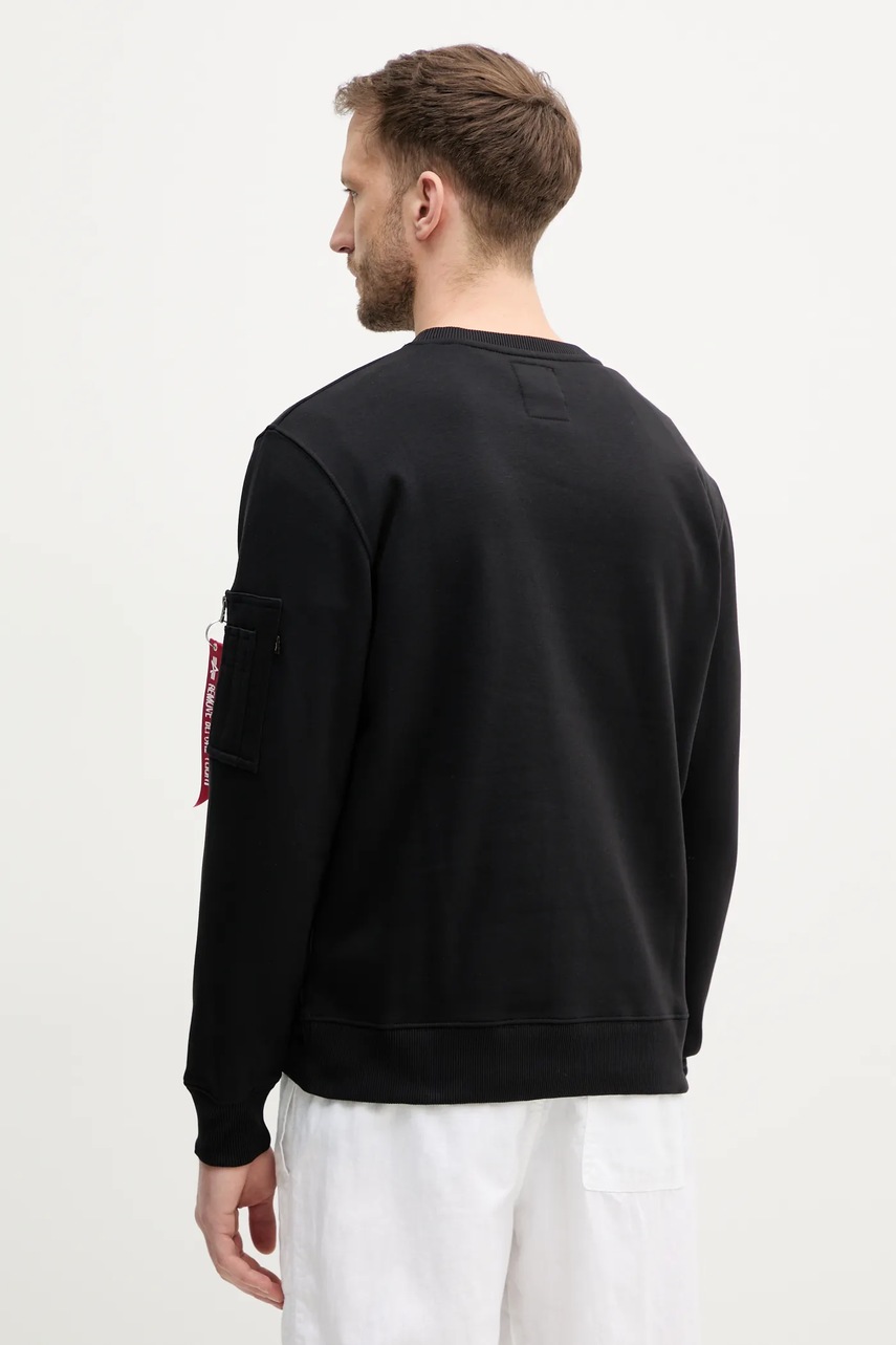 Alpha Industries felső College Camo Sweater fekete, férfi, nyomott mintás, 146306 termék 2. képe