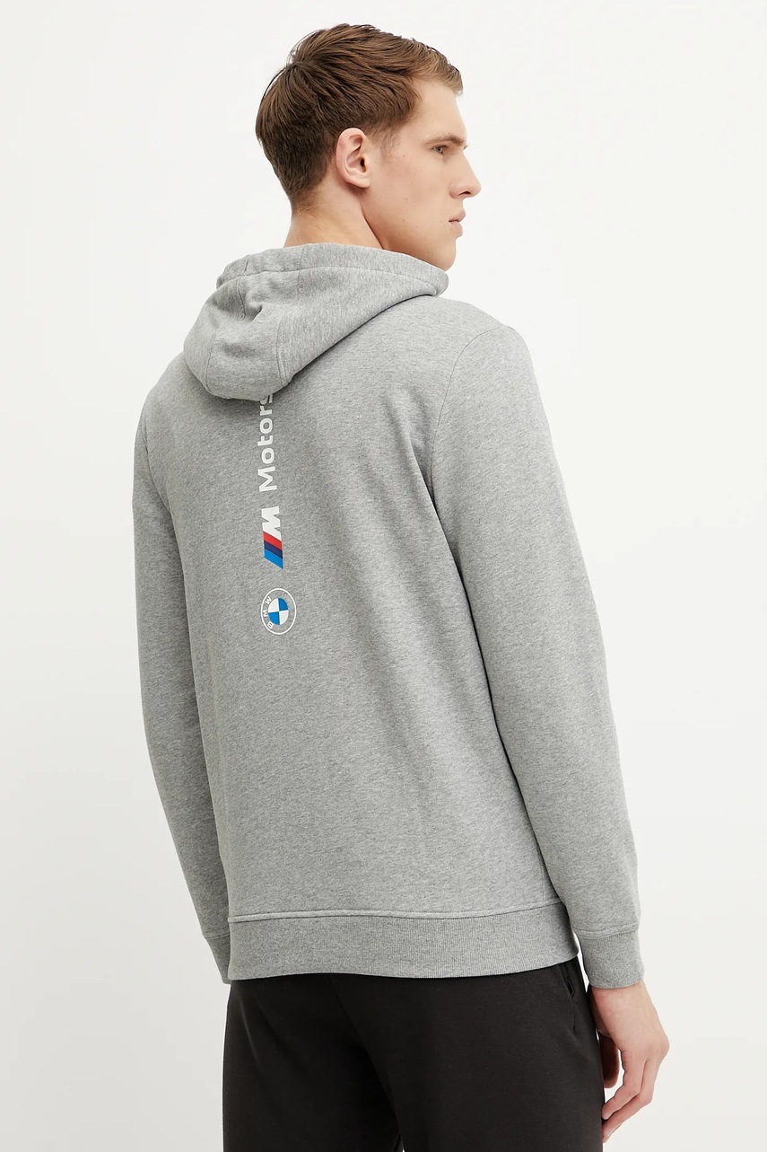Puma felső BMW MMS ESS+ szürke, férfi, nyomott mintás, kapucnis, 627508 termék 2. képe