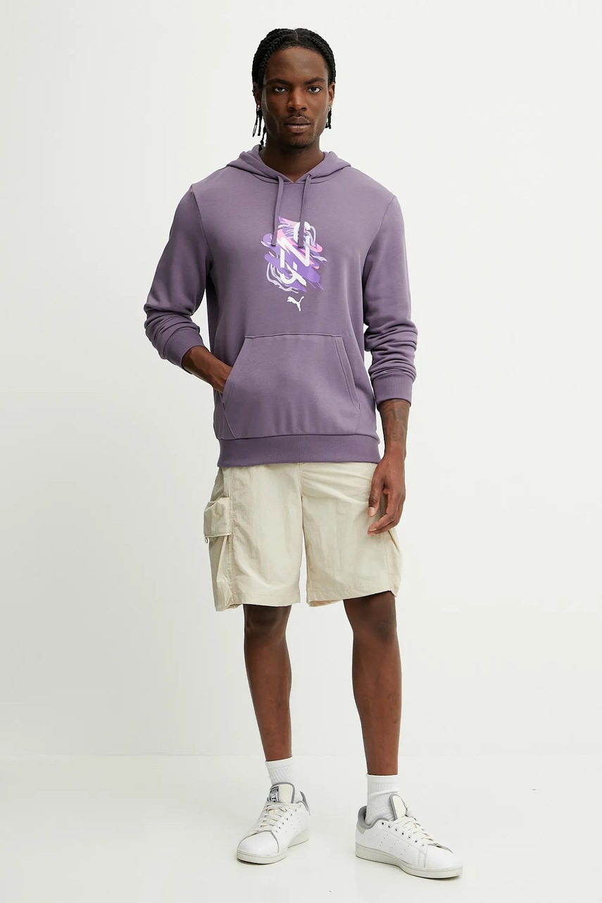 Кофта Puma Neymar JR цвет фиолетовый с капюшоном с принтом 660099
