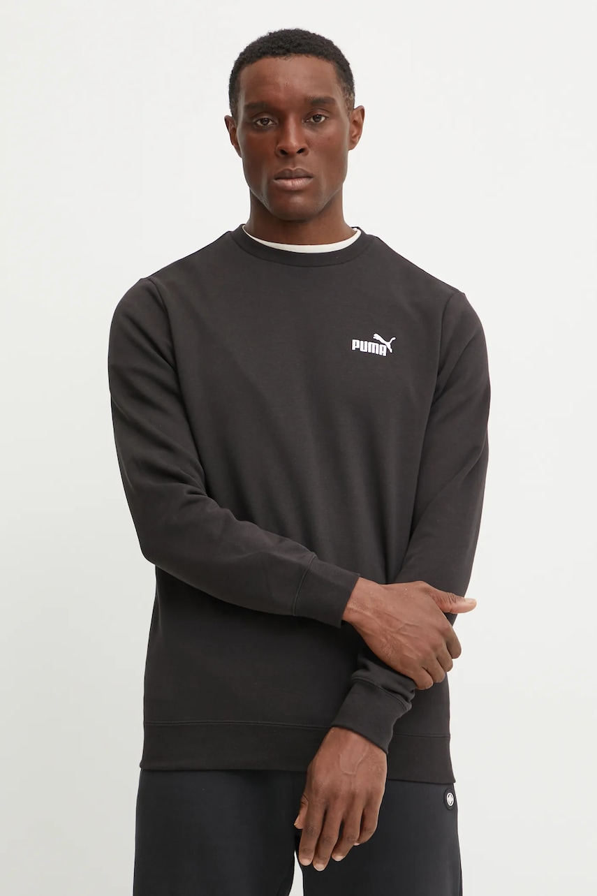 Puma bluza barbati, culoarea negru, neted, 682564 Puma bluza barbati, culoarea negru, neted, 682564
