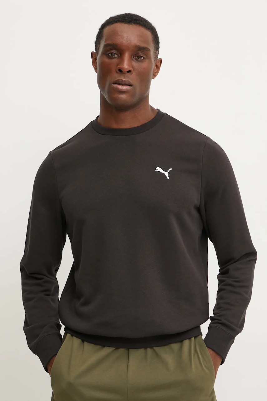Puma bluza barbati, culoarea negru, neted, 682568 Puma bluza barbati, culoarea negru, neted, 682568
