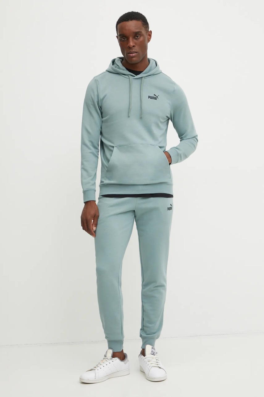 Кофта Puma мужская цвет зелёный с капюшоном однотонная 682577 Кофта Puma мужская цвет зелёный с капюшоном однотонная 682577