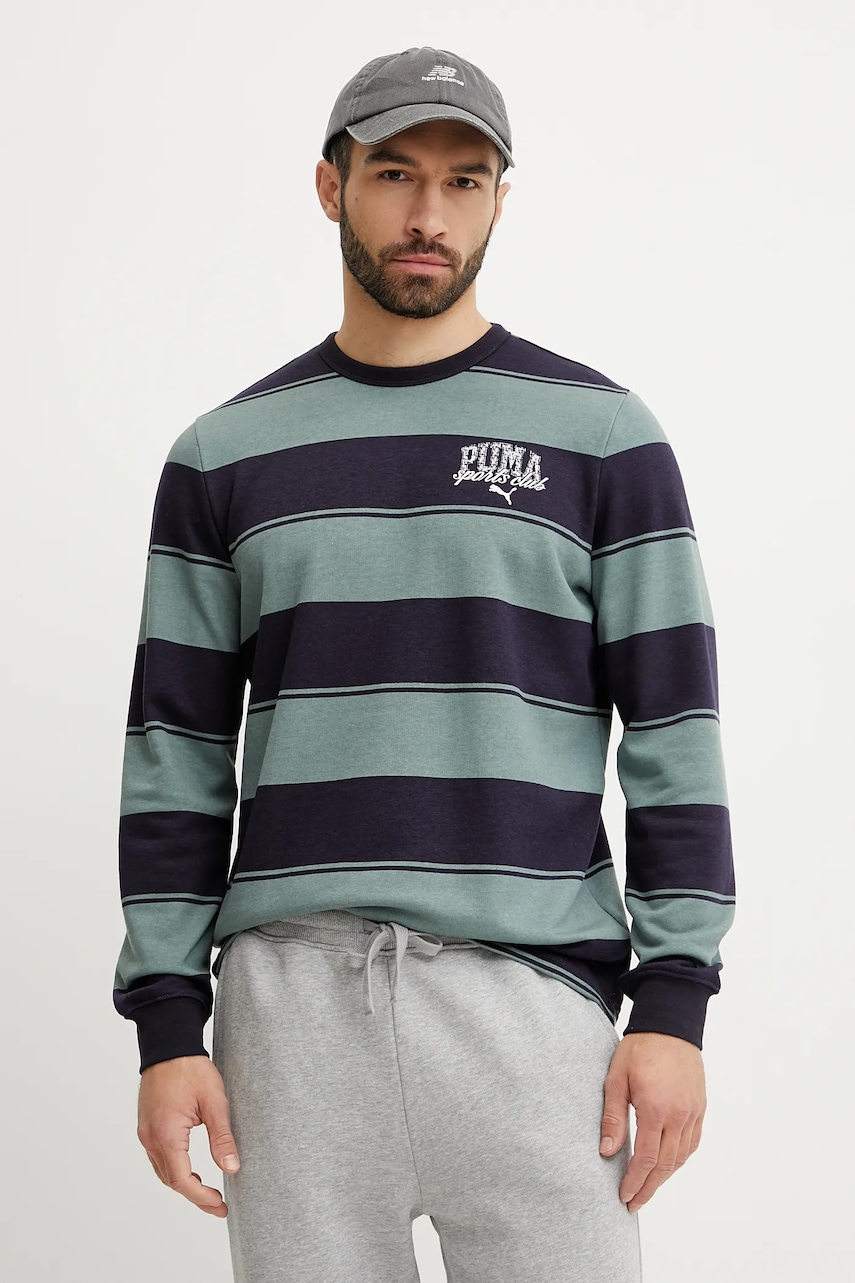 Puma bluza barbati, culoarea verde, modelator, 684647