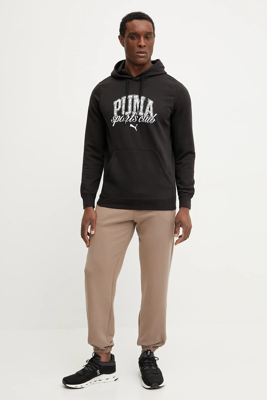 Кофта Puma мужская цвет чёрный с капюшоном с принтом 684649 Кофта Puma мужская цвет чёрный с капюшоном с принтом 684649