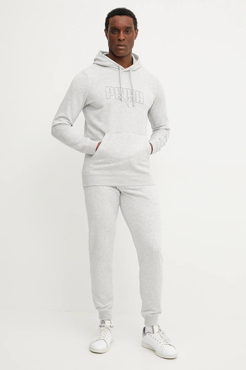 Кофта Puma мужская цвет серый с капюшоном с принтом 684665 Кофта Puma мужская цвет серый с капюшоном с принтом 684665