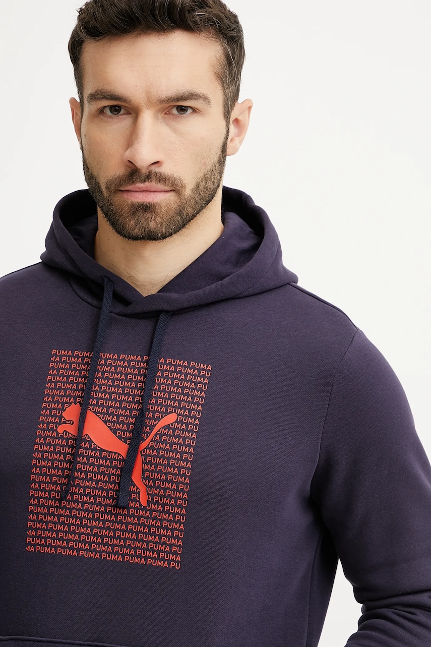 Кофта Puma мужская цвет синий с капюшоном с принтом 684669 Кофта Puma мужская цвет синий с капюшоном с принтом 684669