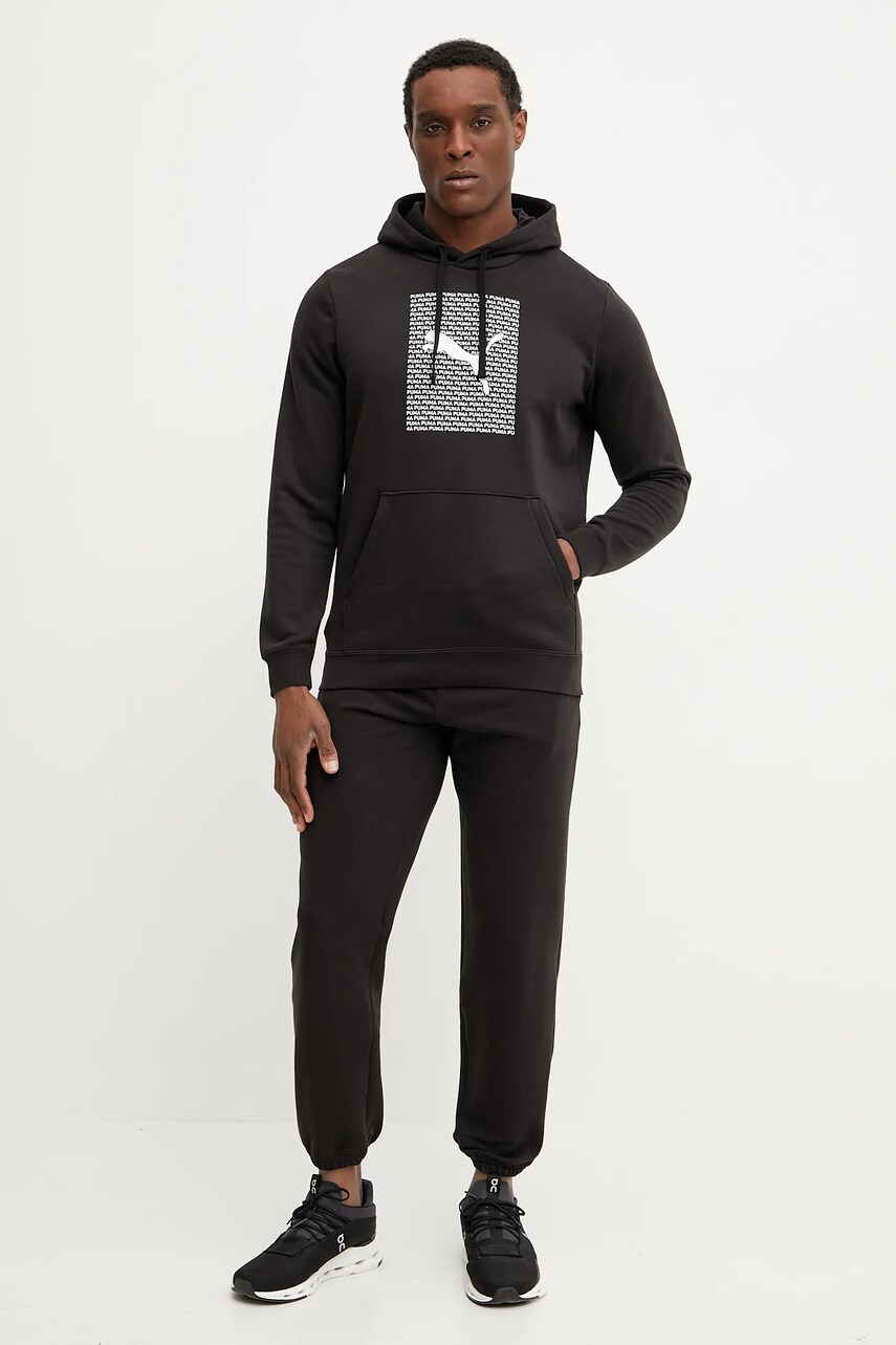 Кофта Puma мужская цвет чёрный с капюшоном с принтом 684669 Кофта Puma мужская цвет чёрный с капюшоном с принтом 684669