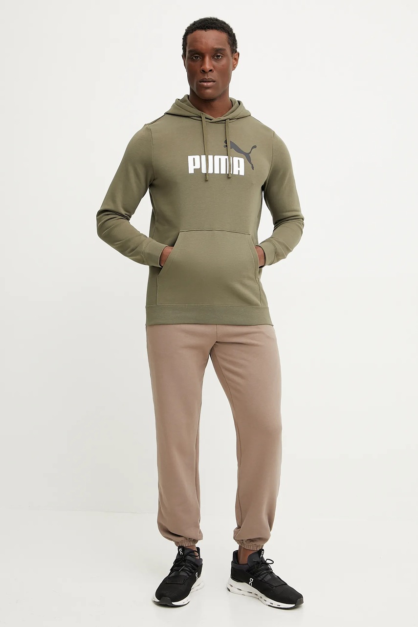 Кофта Puma мужская цвет зелёный с капюшоном с принтом 684712 Кофта Puma мужская цвет зелёный с капюшоном с принтом 684712