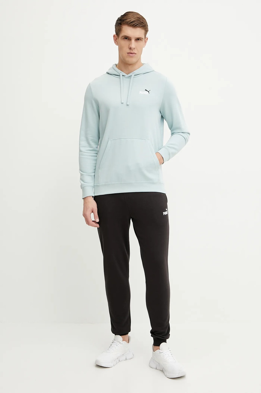 Кофта Puma мужская цвет бирюзовый с капюшоном с аппликацией 684719 Кофта Puma мужская цвет бирюзовый с капюшоном с аппликацией 684719