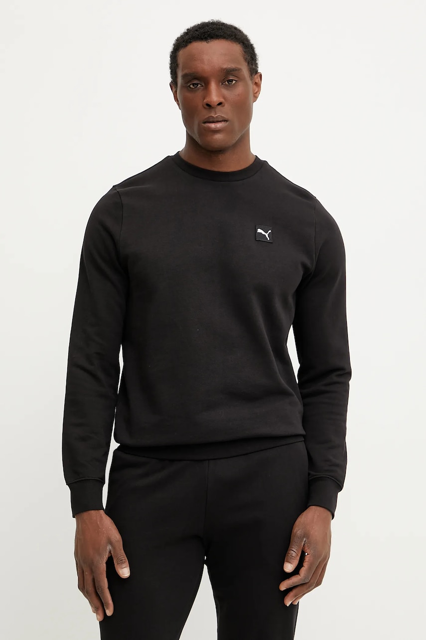 Puma hanorac de bumbac barbati, culoarea negru, cu imprimeu, 684727