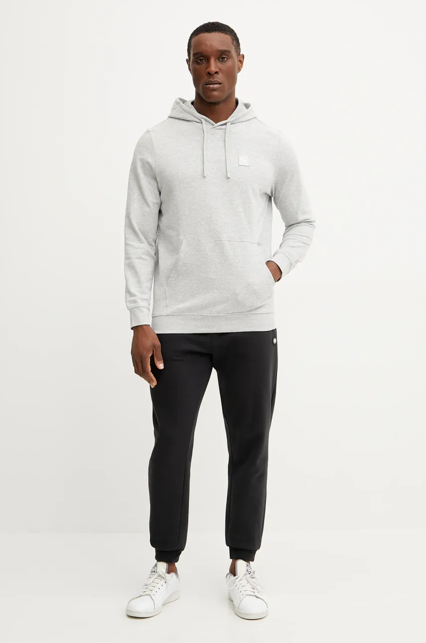 Хлопковая кофта Puma мужская цвет серый с капюшоном однотонная 684728 Хлопковая кофта Puma мужская цвет серый с капюшоном однотонная 684728