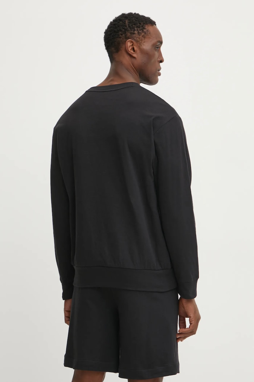 Кофта лаунж Calvin Klein Underwear мужская цвет чёрный с аппликацией 000NM2708E Кофта лаунж Calvin Klein Underwear мужская цвет чёрный с аппликацией 000NM2708E