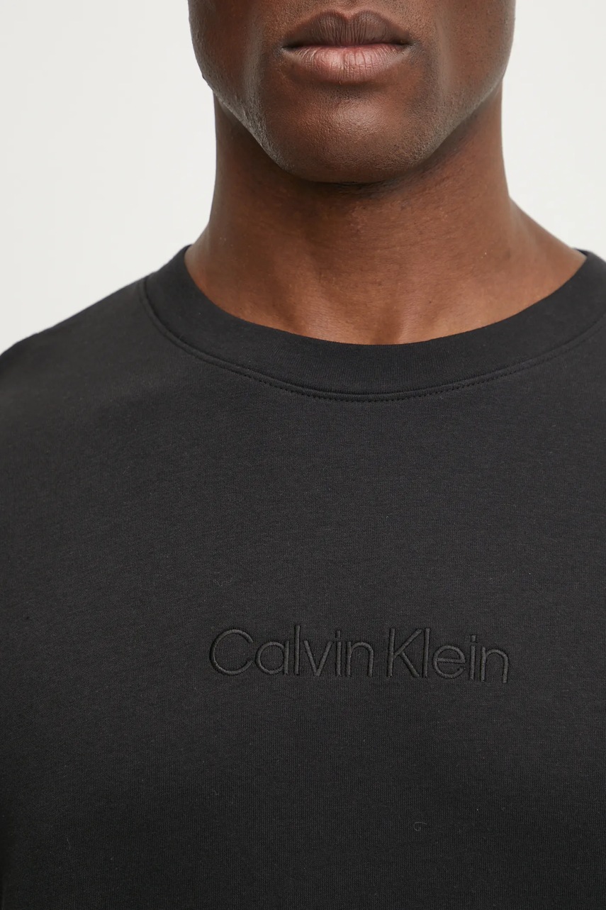 Кофта лаунж Calvin Klein Underwear чоловіча колір чорний з аплікацією 000NM2708E 