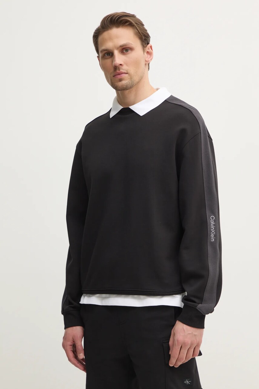 Levně Mikina Calvin Klein Jeans pánská, černá barva, hladká, J30J327230