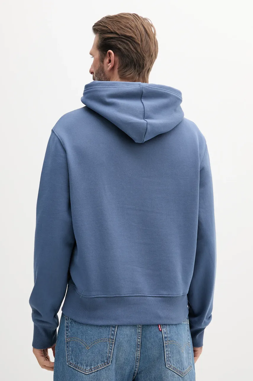 Хлопковая кофта Calvin Klein Jeans мужская с капюшоном с аппликацией J30J327245 Хлопковая кофта Calvin Klein Jeans мужская с капюшоном с аппликацией J30J327245