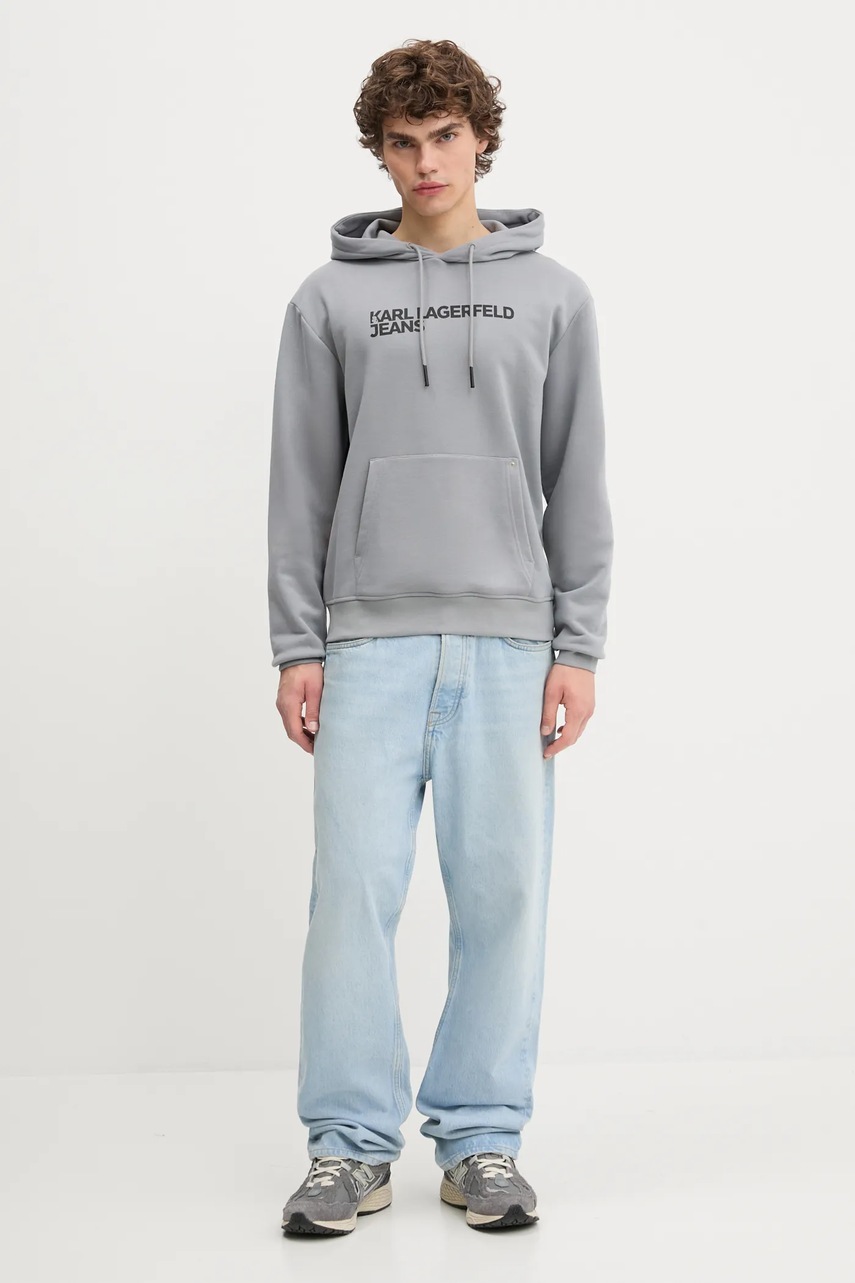 Кофта Karl Lagerfeld Jeans цвет чёрный с капюшоном с принтом A2M20049