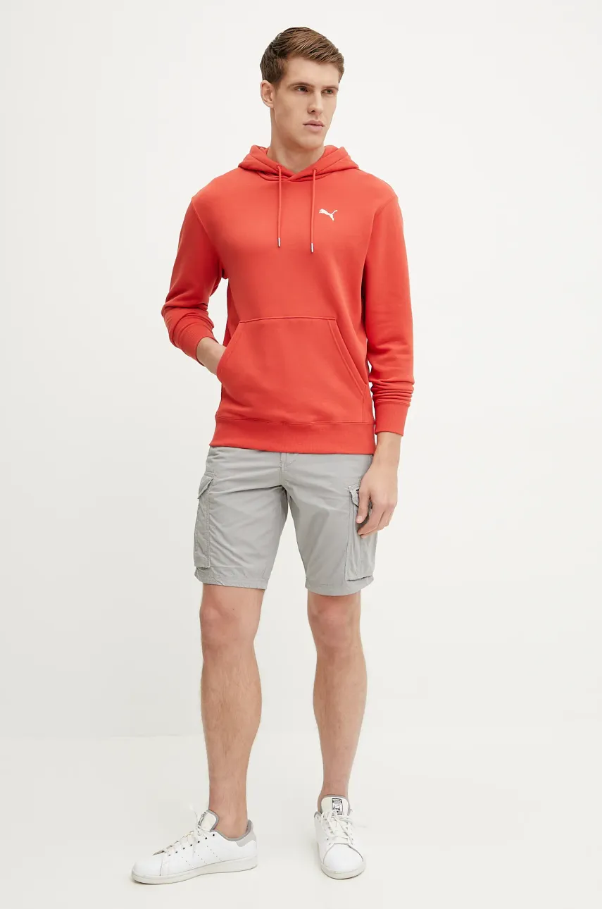 Хлопковая кофта Puma мужская цвет красный с капюшоном однотонная 629647 Хлопковая кофта Puma мужская цвет красный с капюшоном однотонная 629647