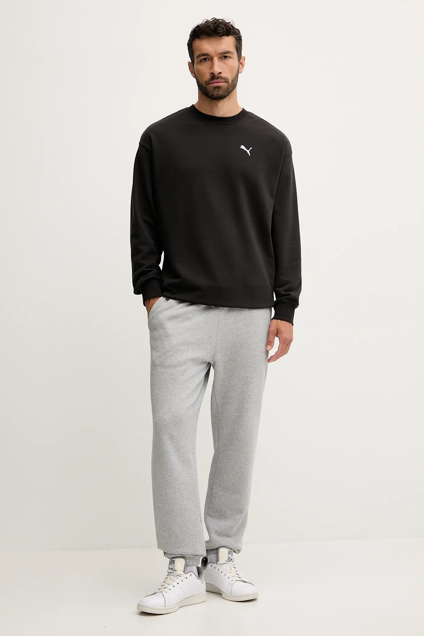 Хлопковая кофта Puma цвет бежевый однотонная 629650