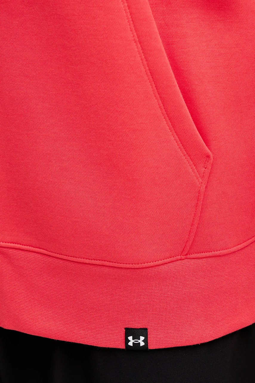 Μπλούζα Under Armour Project Rock χρώμα: κόκκινο, με κουκούλα, 1389914 φωτογραφία