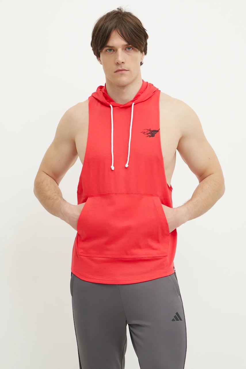 Under Armour hanorac de antrenament Project Rock culoarea roz, cu glugă, neted, 1389947