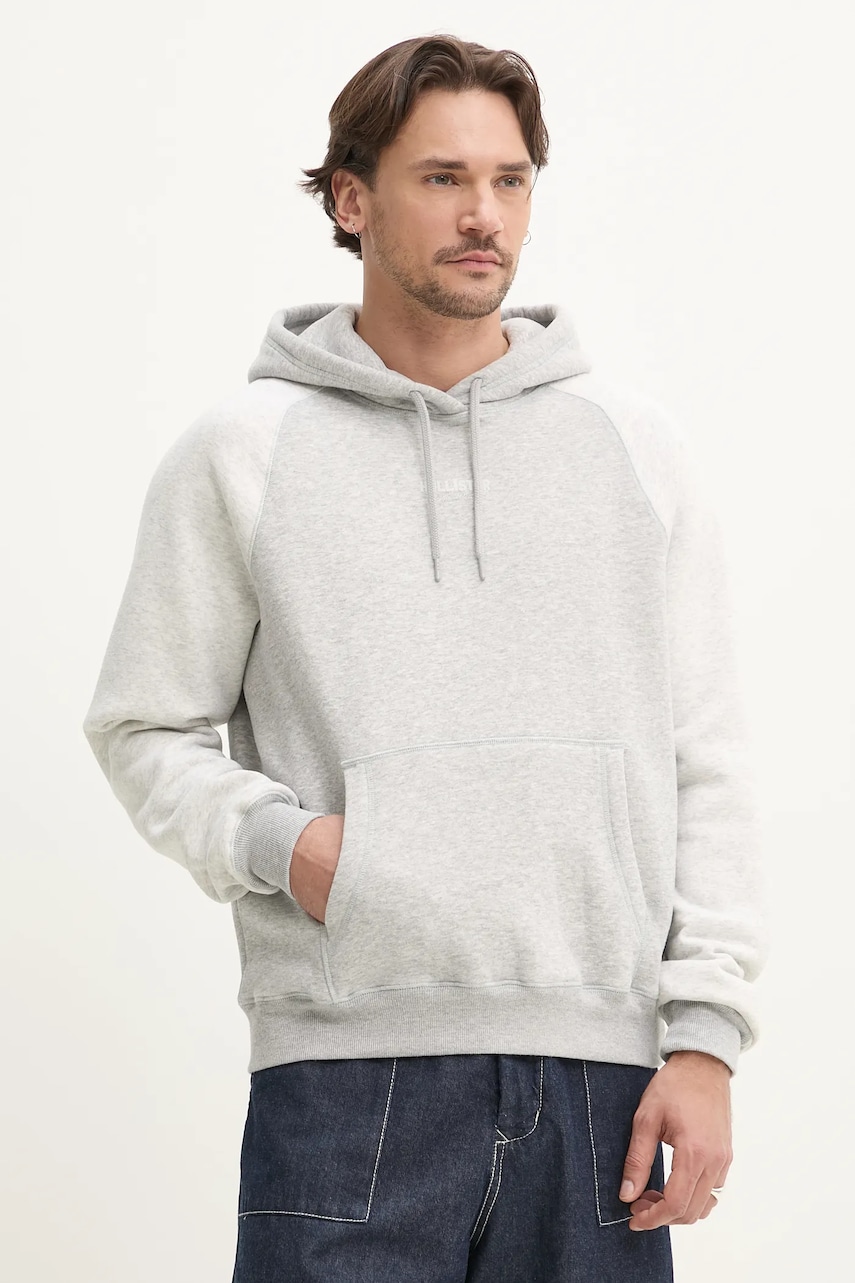 Hollister Co. bluza barbati, culoarea gri, cu glugă, melanj, KI322-5006