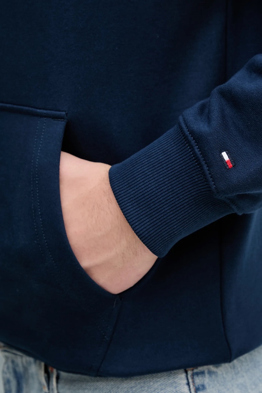 Βαμβακερή μπλούζα Tommy Hilfiger χρώμα: ναυτικό μπλε, με κουκούλα, MW0MW39151 φωτογραφία