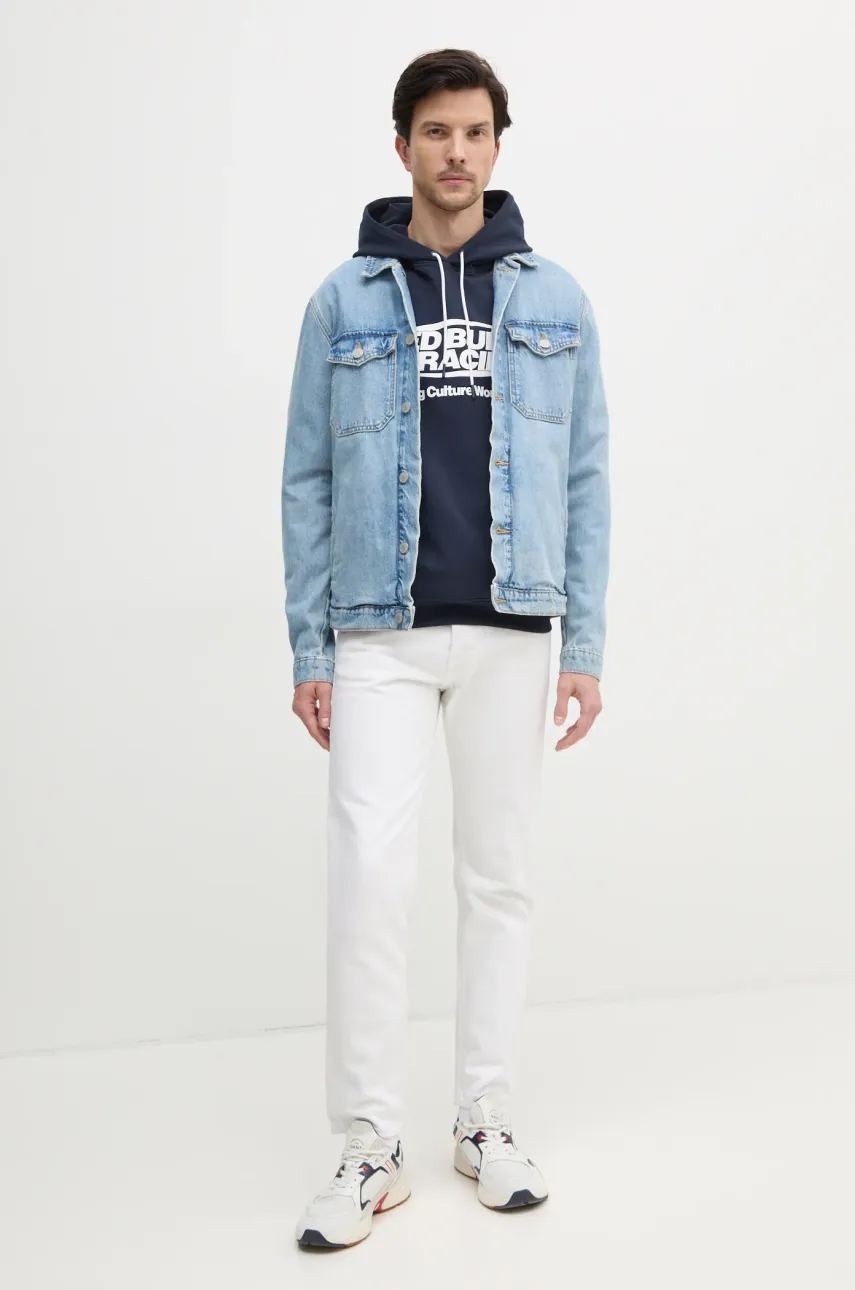 Кофта Red Bull Racing x Pepe Jeans LOGO PIPING HOODY мужская цвет синий с капюшоном с принтом RM580014 Кофта Red Bull Racing x Pepe Jeans LOGO PIPING HOODY мужская цвет синий с капюшоном с принтом RM580014