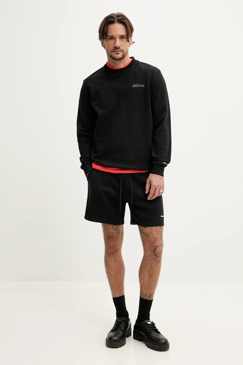 Хлопковая кофта Tommy Jeans мужская цвет чёрный с принтом DM0DM20849 Хлопковая кофта Tommy Jeans мужская цвет чёрный с принтом DM0DM20849