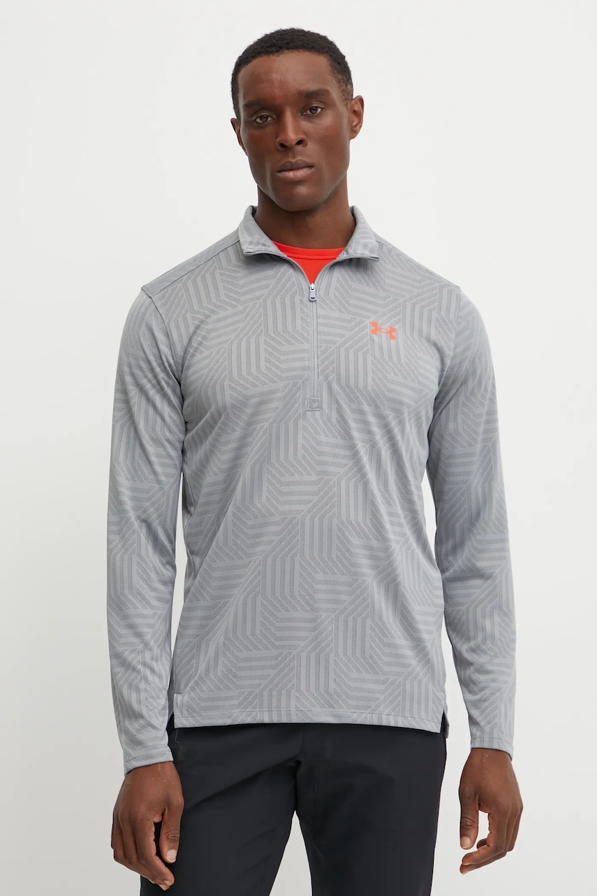 Under Armour hanorac de antrenament UA Tech Geotessa culoarea gri, modelator, 1385260