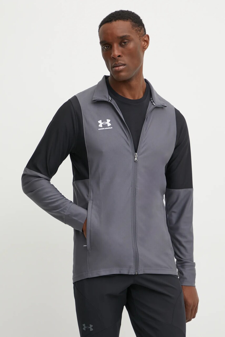 Under Armour hanorac de antrenament Challenger culoarea gri, modelator, 1379494
