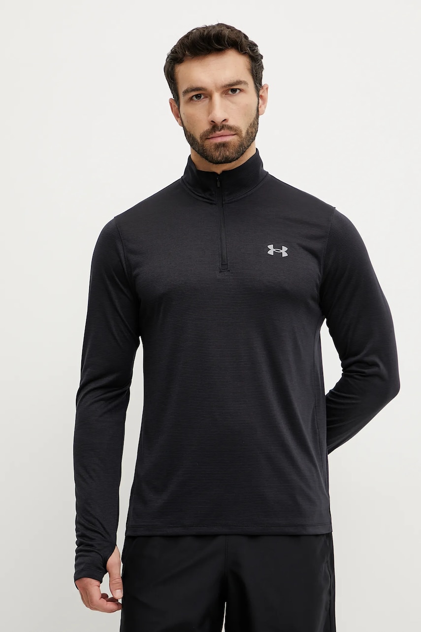 Under Armour hanorac de jogging Launch culoarea negru, neted, 6005542 Under Armour hanorac de jogging Launch culoarea negru, neted, 6005542
