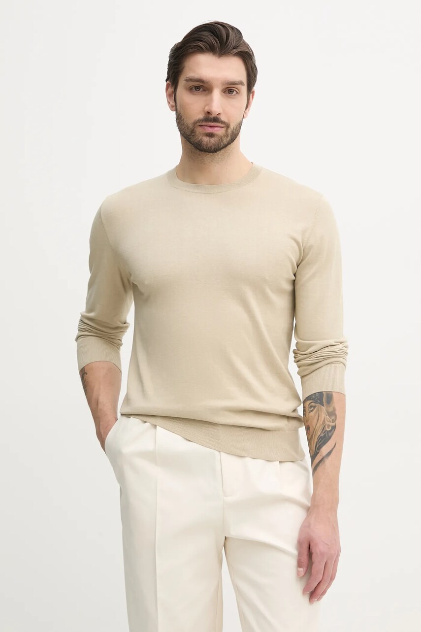 Levně Hedvábný svetr Marciano Guess béžová barva, 5GHR02 5861Z
