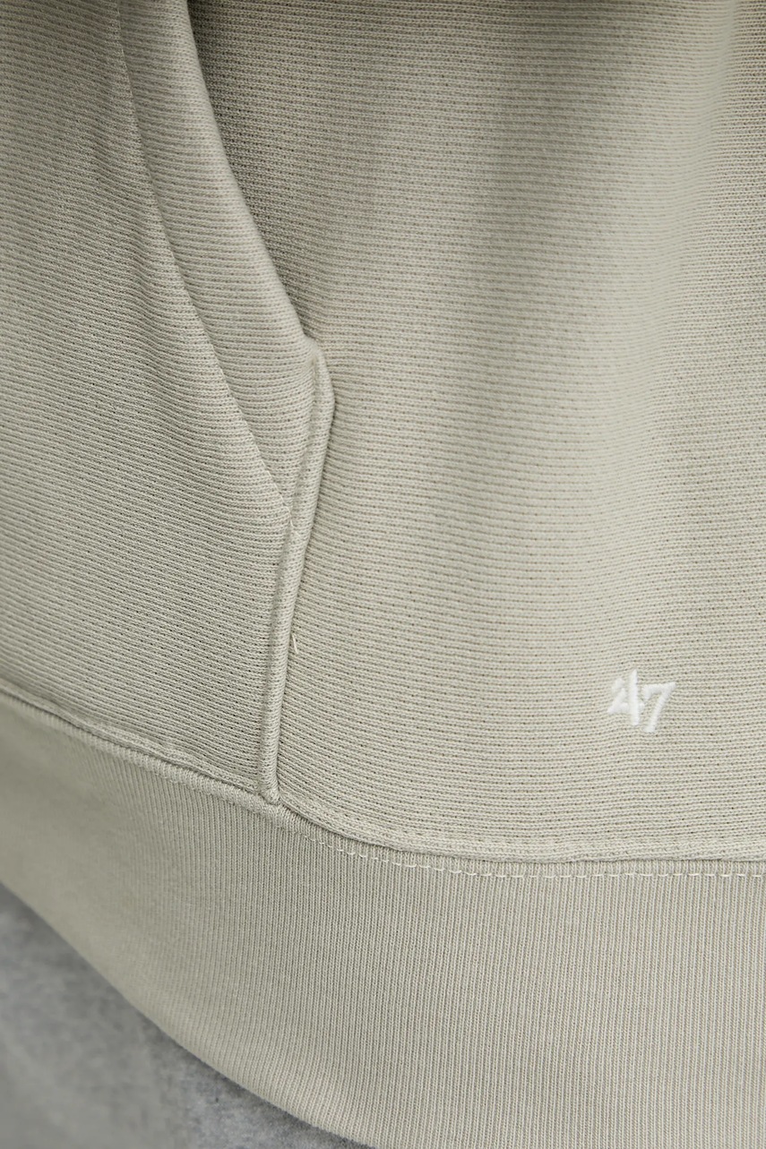 Μπλούζα 47 brand MLB New York Yankees χρώμα: μπεζ, με κουκούλα, BB017PMGVUJ656847F5 φωτογραφία