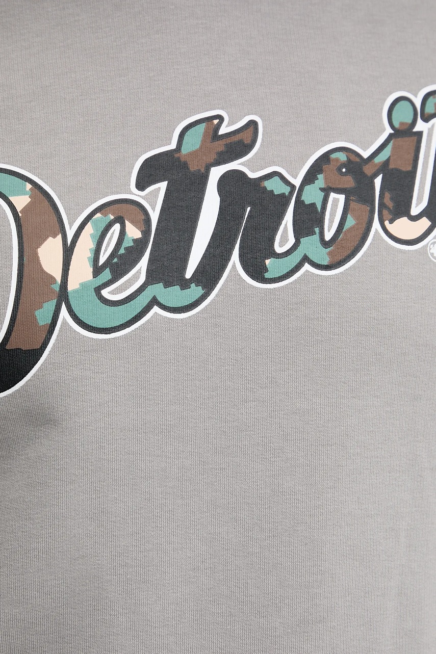 Μπλούζα 47 brand MLB Detroit Tigers χρώμα: γκρι, με κουκούλα, BB009PMLKYH646046WY φωτογραφία
