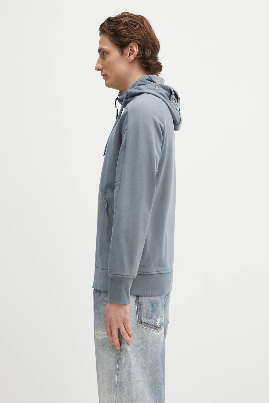 Хлопковая кофта C.P. Company мужская с капюшоном однотонная 18CMSS028A005086W