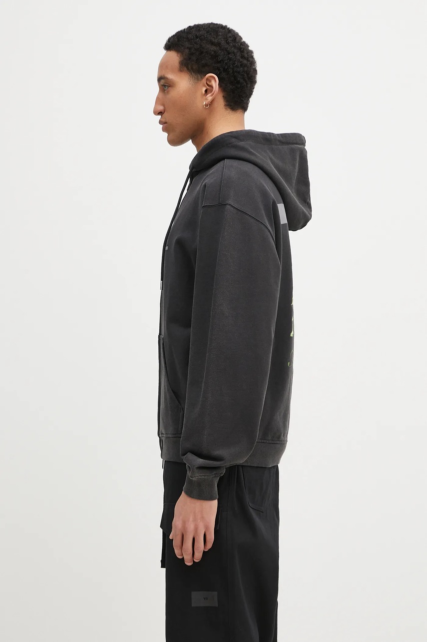 Хлопковая кофта Filling Pieces Topiary мужская цвет серый с капюшоном с принтом 80699840626 Хлопковая кофта Filling Pieces Topiary мужская цвет серый с капюшоном с принтом 80699840626