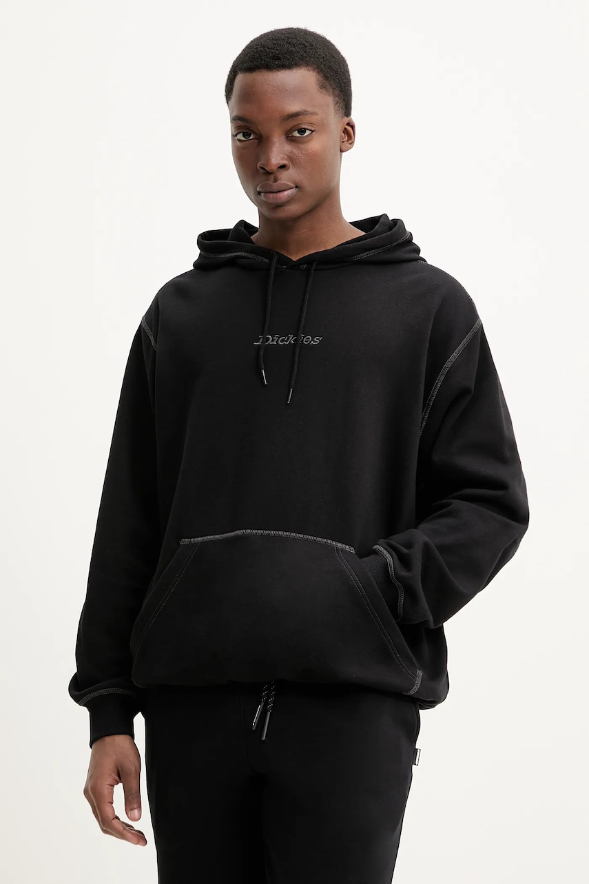 Dickies bluza barbati, culoarea negru, cu glugă, neted, DK0A4Z6YBLK1