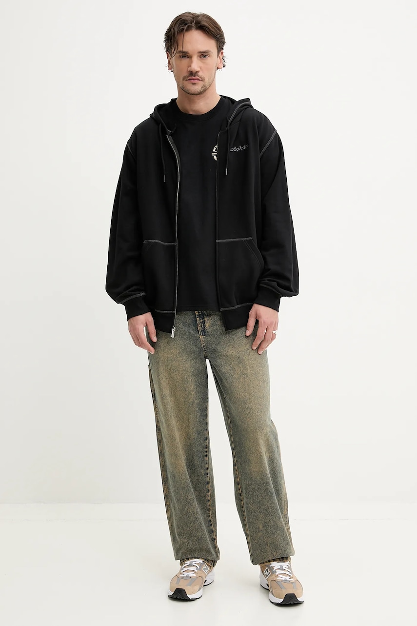 Кофта Dickies мужская цвет чёрный с капюшоном однотонная DK0A4Z6XBLK1 Кофта Dickies мужская цвет чёрный с капюшоном однотонная DK0A4Z6XBLK1