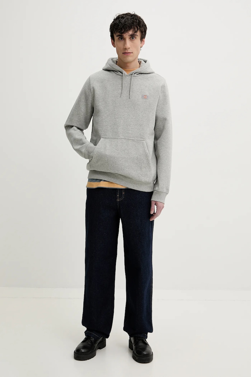 Кофта Dickies мужская цвет серый с капюшоном однотонная DK0A4XCDHG01 Кофта Dickies мужская цвет серый с капюшоном однотонная DK0A4XCDHG01